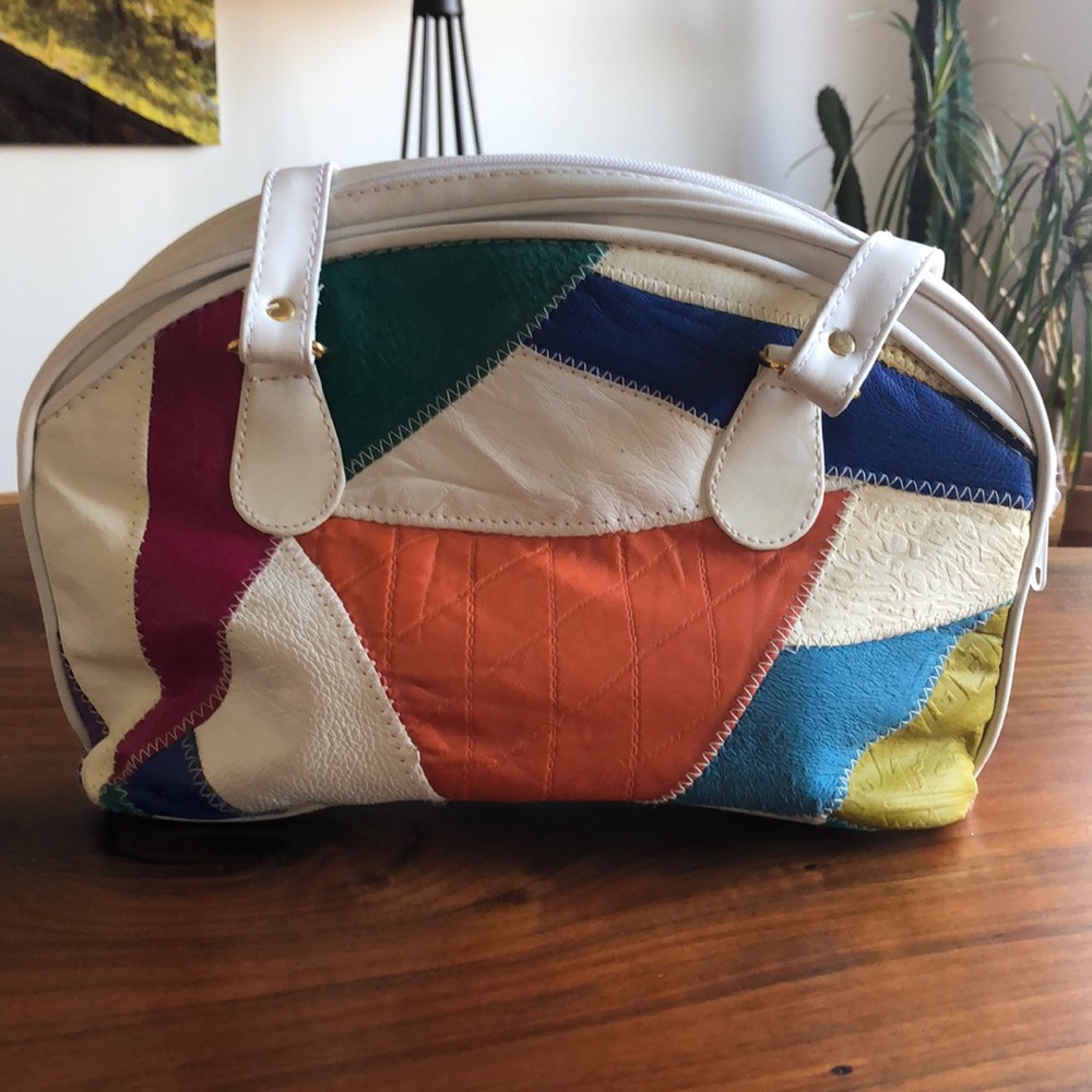 Vintage Leather Patchwork Bag - image 1